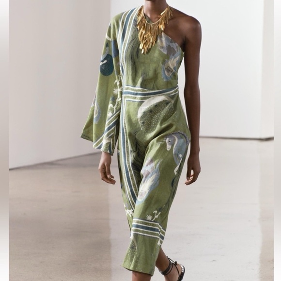 Zara Dresses & Skirts - Zara Mystical Printed One Sleeved Dress XS NWT